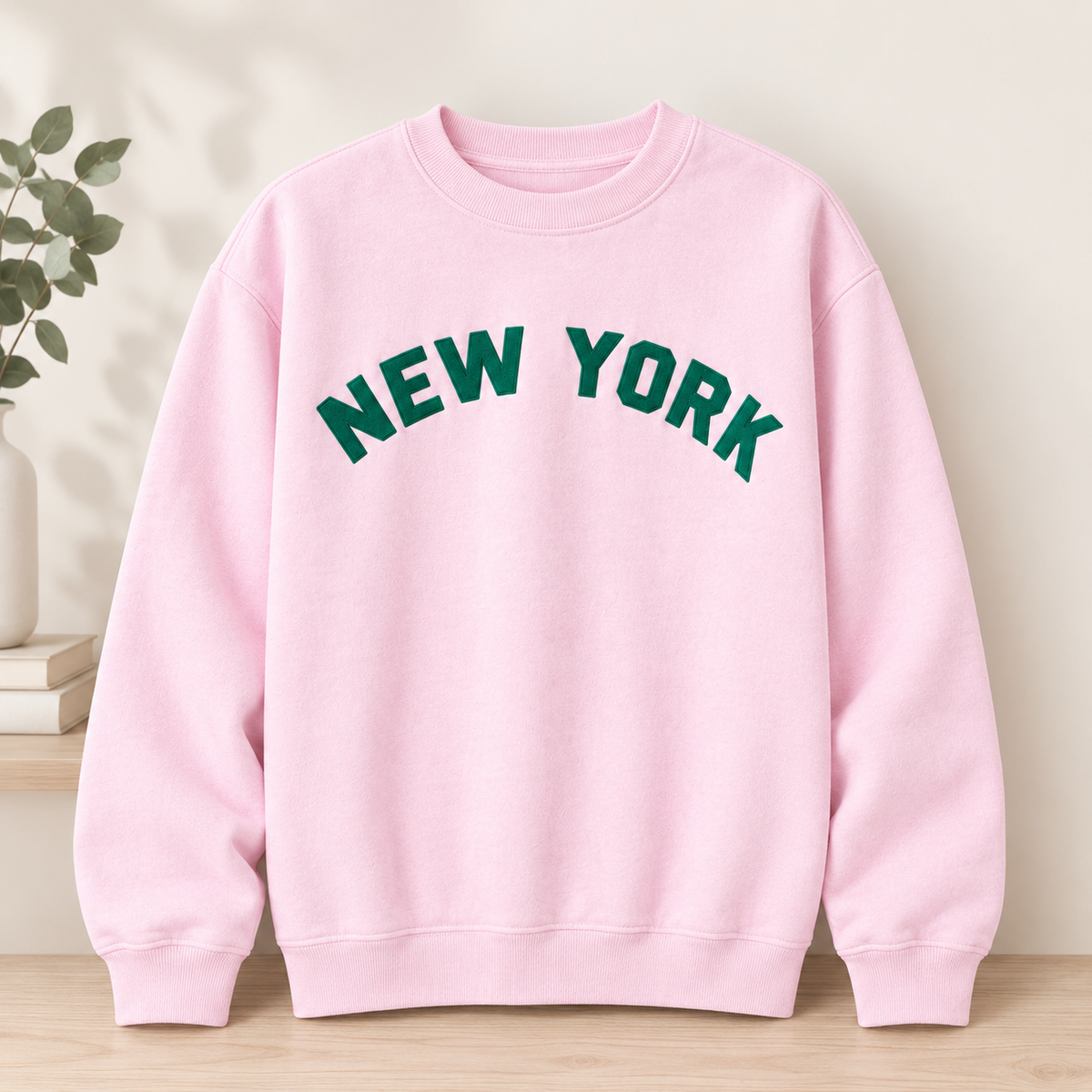 Pink New York Puff Sweatshirt