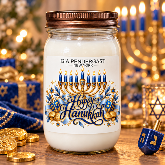 Happy Hanukkah Soy Candle