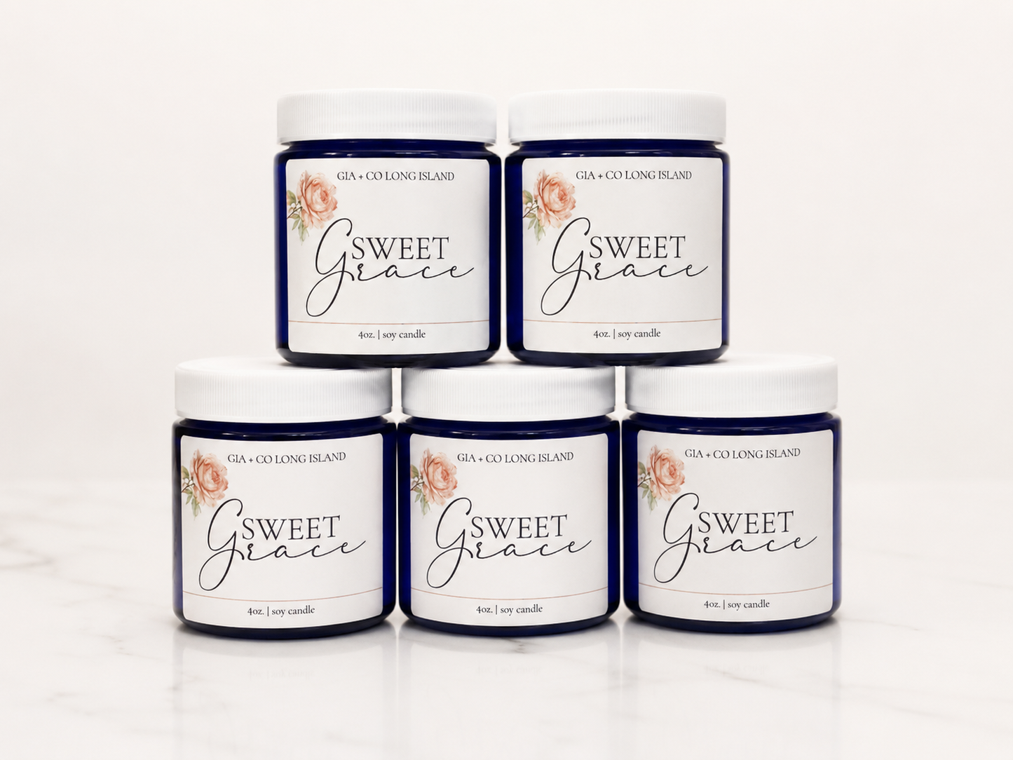 Blue Mason Jar Soy Candle