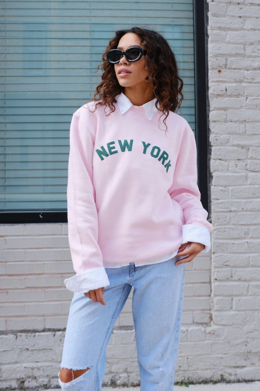 Pink New York Puff Sweatshirt